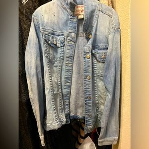 TRUE RELIGION JEAN JACKET DISTRESSED